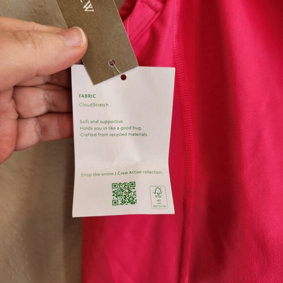 J. Crew Athletic One Shoulder Cloud Stretch Pink Dress NWT Size Medium - Picture 7 of 10